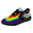 thumbnail image 1 of Customuart Progress Pride Shoes Womens Rainbow Sneakers Size 5.5, 1 of 5