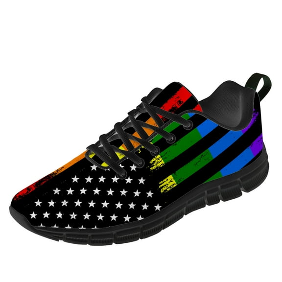 Customuart Rainbow Flag Pride Shoes Womens Running Shoes Casual Sneakers Size 14
