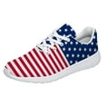 thumbnail image 1 of Customuart Red White Blue Sneakers Womens Running Shoes Size 6.5, 1 of 5