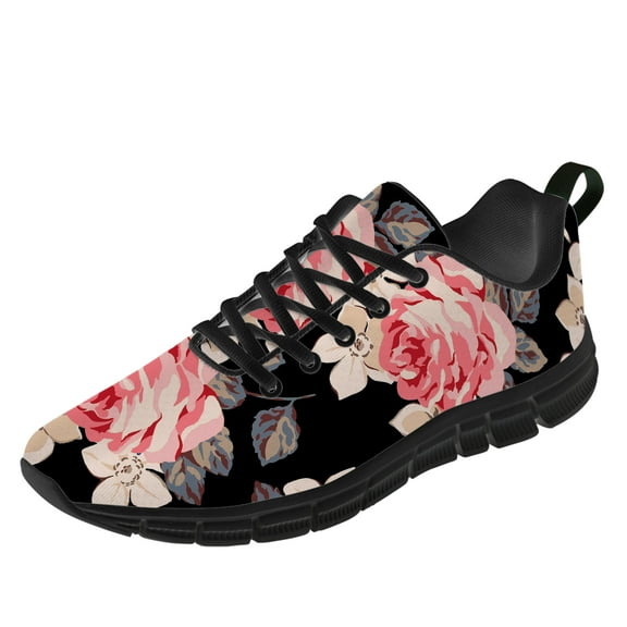 Customuart Rose Sneakers for Women Running Shoes Pink Size 9