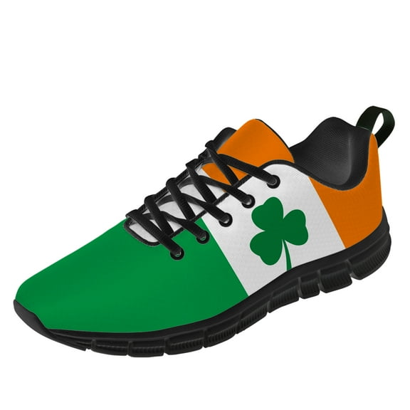 Customuart St Patricks Day Shoes Mens Running Shoes Green Sneakers Size 3.5