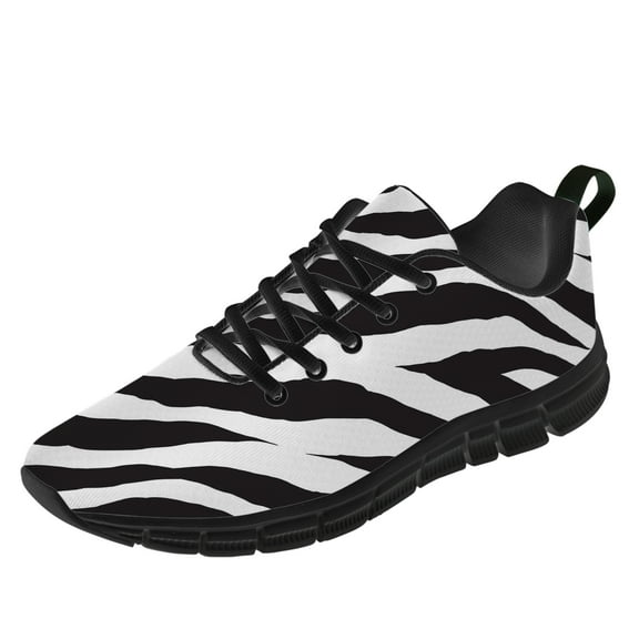 Customuart Zebra Print Sneakers for Women Running Shoes Black Size 10