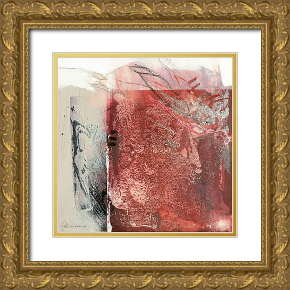 Cusumano, Francesco 15x15 Gold Ornate Wood Framed with Double Matting Museum Art Print Titled - Rosso 2