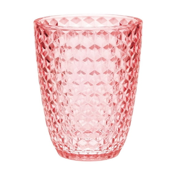 Cut Acrylic Glasses Drinking Set of 4 (12oz), Plastic Drinking Glasses, BPA Free Cocktail Glasses, Drinkware Set, Drinking Water Glasses Pink + Acrylic