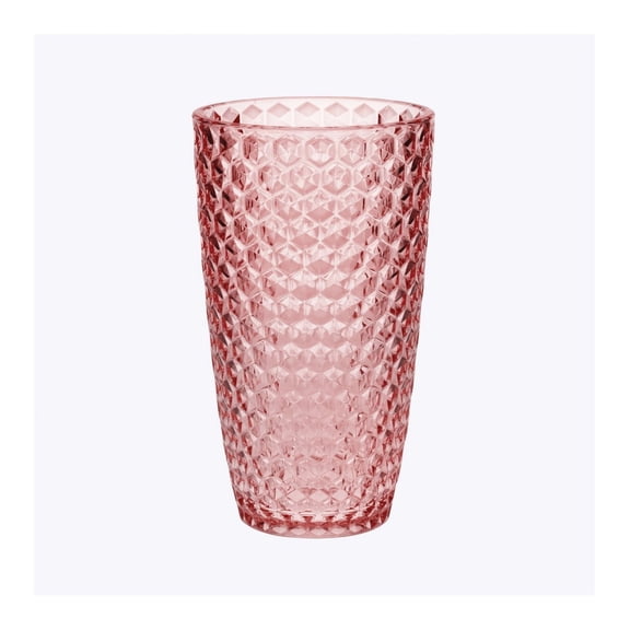 Cut Acrylic Glasses Drinking Set of 4 (19oz), Plastic Drinking Glasses, BPA Free Cocktail Glasses, Drinkware Set, Drinking Water Glasses Pink + Acrylic