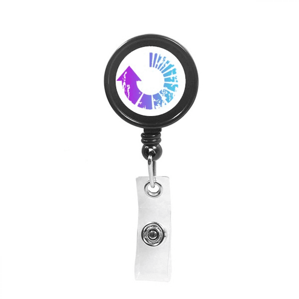 Cut Around Repeated Lines Retractable Keychain Badge Holder ID Badge