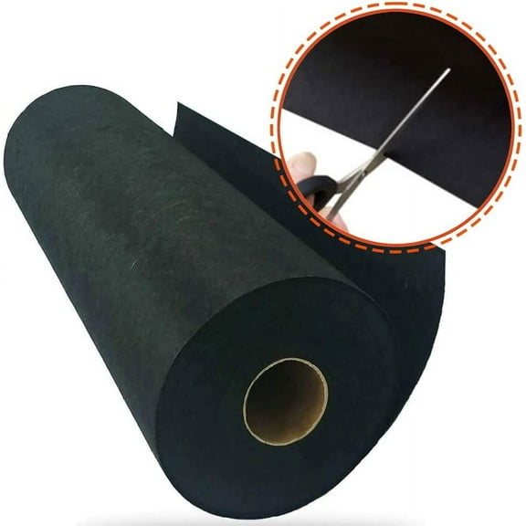 Cut Away Stabilizer Embroidery 18" X150' 2 Rolls 3 oz Black Backing Paper for DIY Embroidery and Machine Embroidery