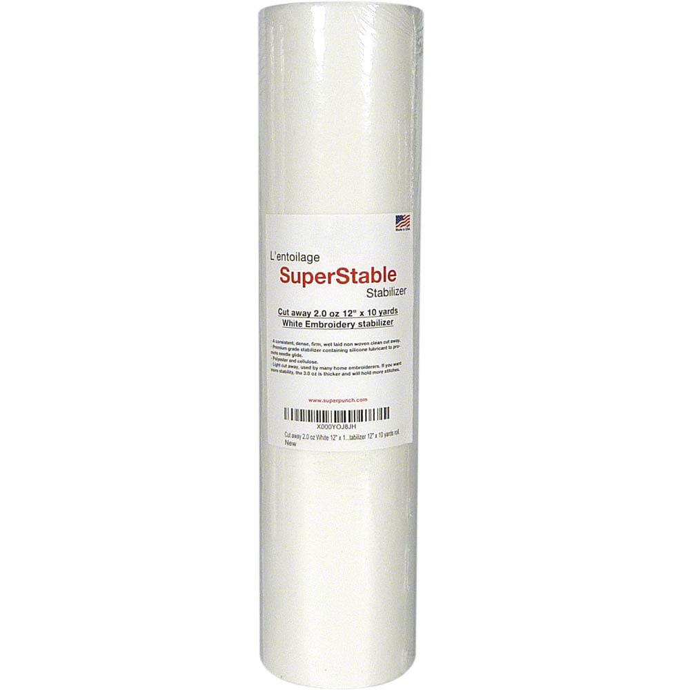 1.5 oz Tear Away Stabilizer for Embroidery 12 x 10 yards roll White (BB)