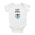 thumbnail image 1 of Cut Baby Jumpsuit Lil' Owl Animal Funny Boy & Gril Newborn Clothes Outfits (White, 6-12 Months), 1 of 5