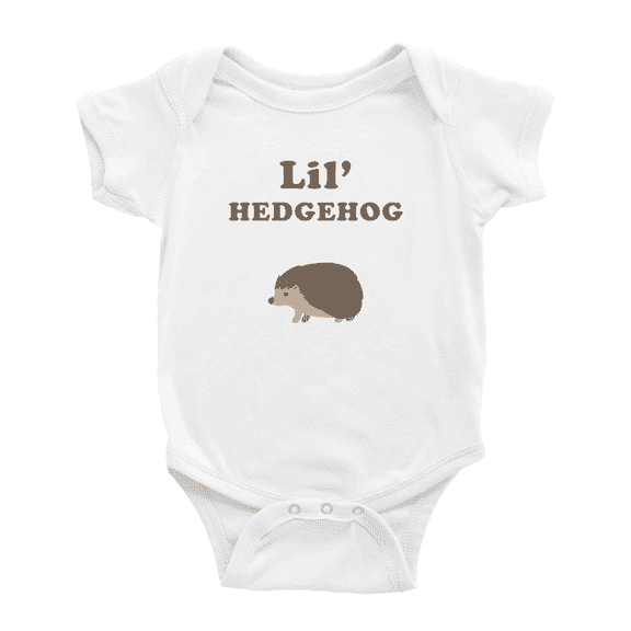 Cut Baby Romper Lil' Hedgehog Animal Funny Boy & Gril Jumpsuit (White, 18-24 Months)