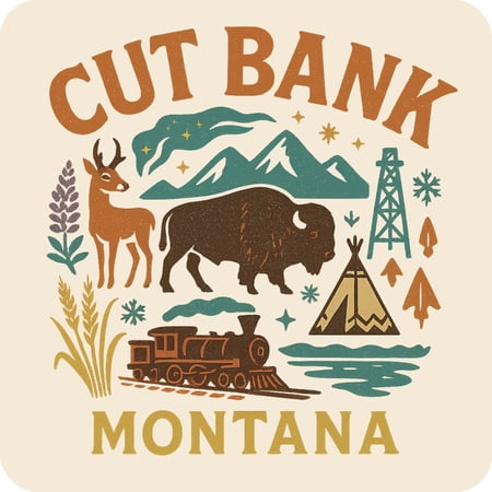 Cut Bank Montana Keepsakes Souvenir Vinyl Sticker – Destination Travel Keepsake Collectible (3-Inches Wide)