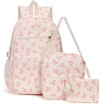 thumbnail image 1 of Cut Coquette Bow Backpack for Girls 3 Piece Set Laptop Daypack Lightweight Adjustable Straps, Back to School Backpack, For Work School Commute Travel, Fashion Bookbag Pink, 1 of 7