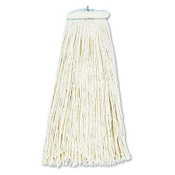 Cut-End Lie-Flat Wet Mop Head, Cotton, 16oz, White | Bundle of 5 Each