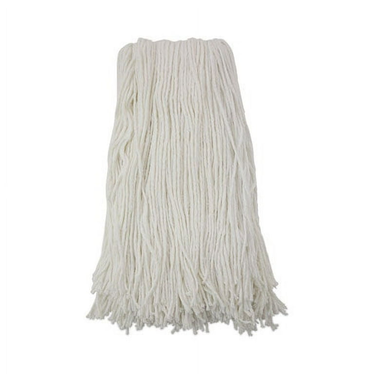 Cut-End Wet Mop Head, Rayon/Polyester, Non-Woven, White, 20oz Cut-End Wet Mop Head, Rayon/Polyester, Non-Woven, White, 20oz