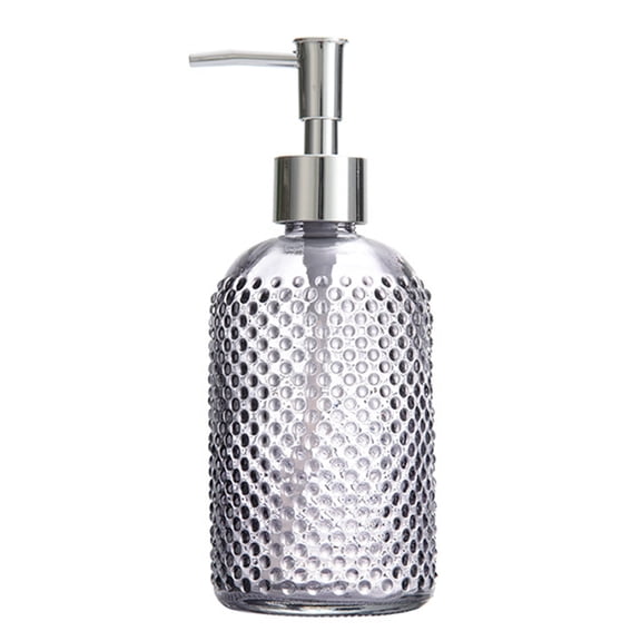 Cut Glass Liquid Dispenser For Bathroom Kitchen NonDrip Pumps Plastic Pumps 400ml Capacity