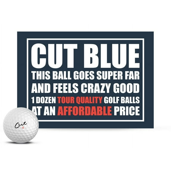 Cut Golf Blue Golf Balls, 4 Piece Urethane, 12 Pack, White