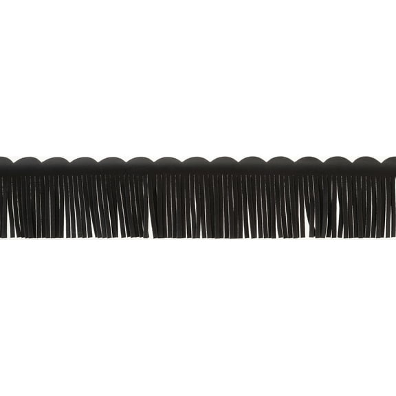 Cut Leather Fringe 2" X 12yd - Black