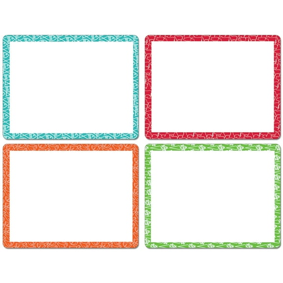 Cut N' Funnel 4-Pack Color Border Flexible Plastic Cutting Board Mats