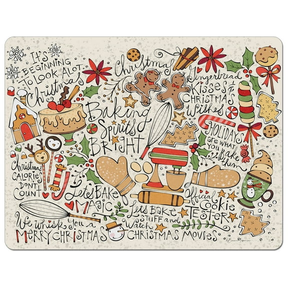 Cut N' Funnel "Christmas Toss" Flexible Plastic Cutting Board Mat