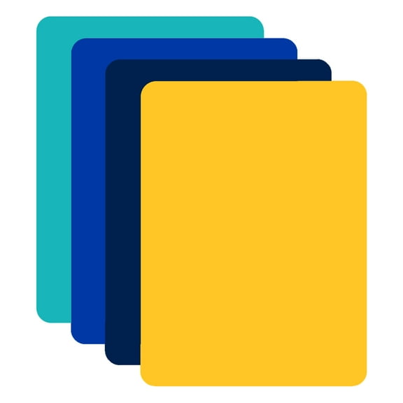 Cut N' Funnel Color Coded Flexible Plastic Cutting Board Mats 4 Pack 15" by 11.5"