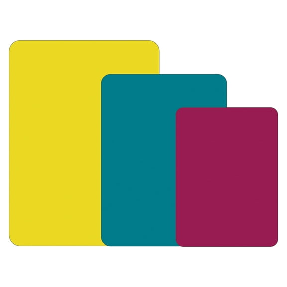 Cut N Funnel "Cosmo" 3-Pack Thick Multi-Color Multi-Size Plastic Cutting Board Mats