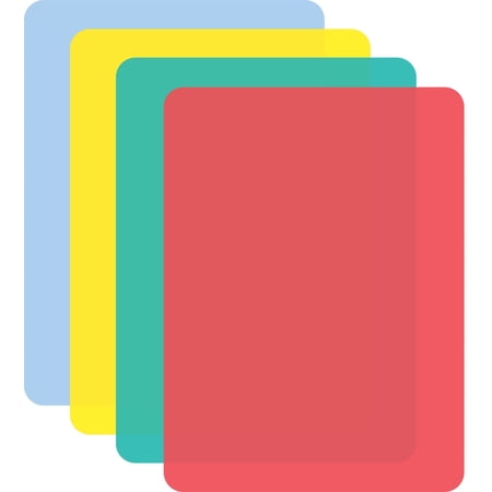 Cut N' Funnel Assorted Colored Flexible Plastic Cutting Board Mats 4 Pack