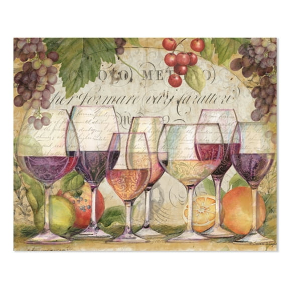 Cut N' Funnel "Wine Country" 1 Pack Designer Flexible Cutting Board Mat 15" by 11.5"