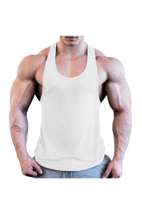 Cut Off Muscle Tank Tops for Men Lightweight Stringer Sleeveless Tee Shirt Y Back Bodybuilding Fitness Workout Shirts