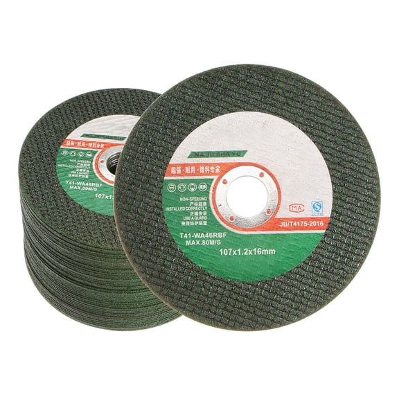 Cut Off Wheels 107mm x 1.2mm x 16mm with Metal Pail Green, 50 Pieces