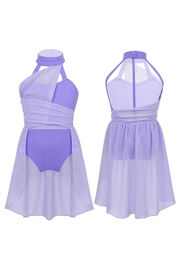 Cut Out Back Chiffon Contemporary Lyrical Dance Costume