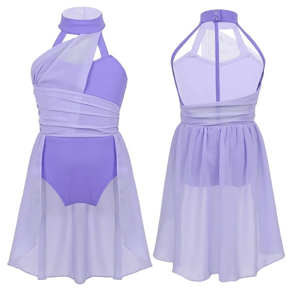 Cut Out Back Chiffon Contemporary Lyrical Dance Costume