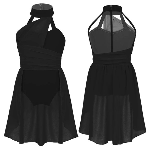 Cut Out Back Chiffon Contemporary Lyrical Dance Costume