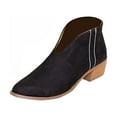thumbnail image 1 of Cut Out Chelsea Boot Trendy Chunky Heel Slip-on Pointed Toe Booties Vintage Winter Fall Ankle Boots Leopard/Solid, 1 of 4