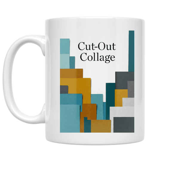 Cut-Out Collage Design - Minimalist Art Lover - 11 oz Ceramic Coffee Mug