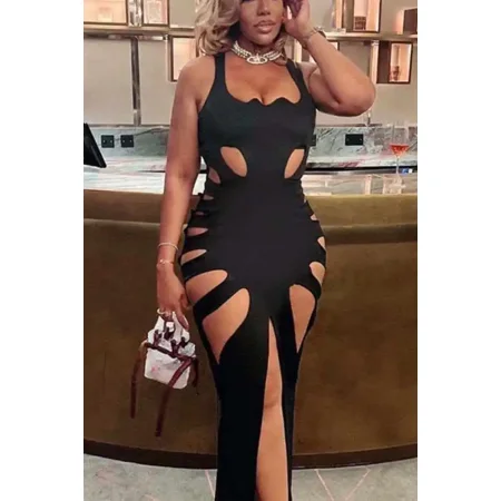 Cut-Out Sexy Night Out Party Dress (L, Black)