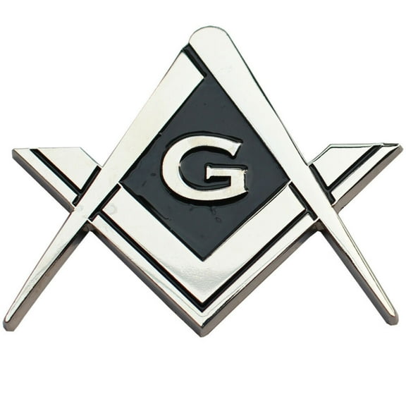 Cut Out Shaped Square and Compass Masonic Car Bumper Emblem Disc for Freemasons