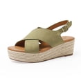 thumbnail image 1 of Cut Out Women Casual Wedges Sandals One Line Buckle Peep Toe Women Summer Beach Sandals Women Sandals, 1 of 6