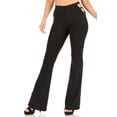 thumbnail image 1 of Cut Outs Detail High Waist Sculpting Flare Pants - Black, 1 of 5