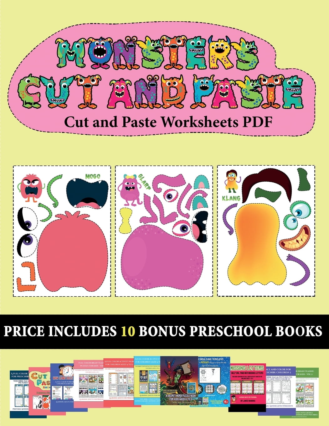 Color, Cut and Paste Activity Worksheet for Kids