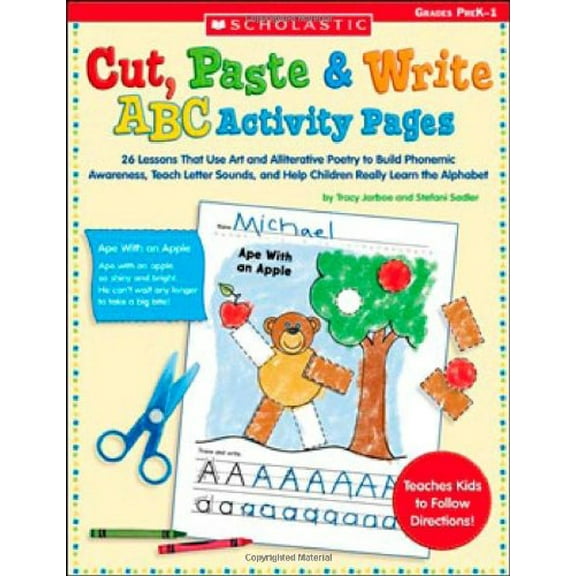 Pre-Owned Cut, Paste & Write ABC Activity Pages by Tracy Jarboe and Stefani Sadler (Paperback)