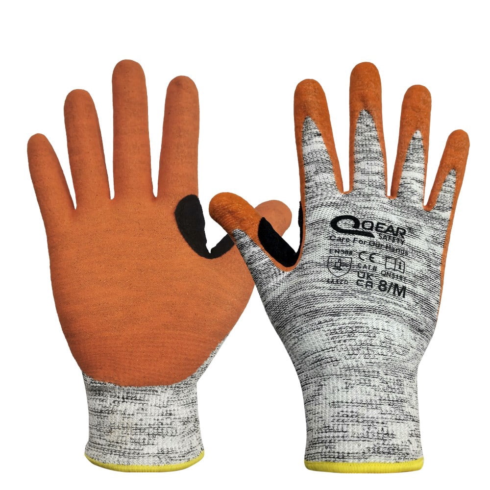 QEARSAFETY 3 Pairs Cut Protect Level 3 Work Gloves, HPPE Yarn Lnitted Liner Pu Coated Palm Light Weight Comfort Assembling Dyi 10 Xl