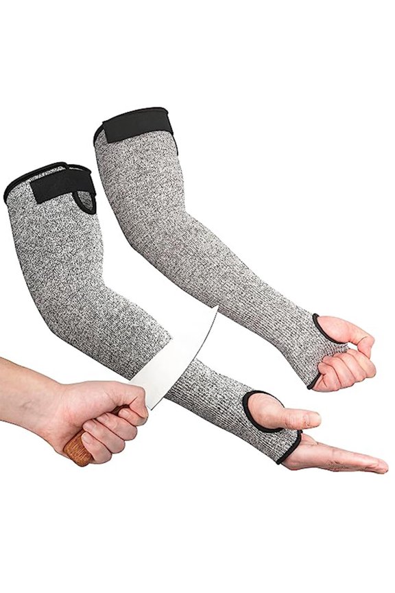 Cut-Resistant Arm Sleeves, Breathable, Comfortable Fit, Adjustable, 2 Pack, One Size Fits All