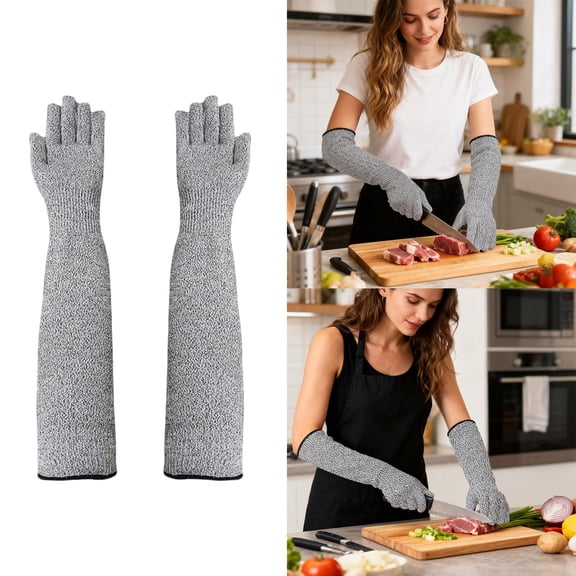 Cut Resistant Arm Sleeves, Extended Forearm Protection Gloves with Advanced Cut Resistant Fabric for Construction, Manufacturing, Workshop Hand & Arm Safety