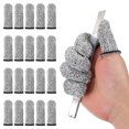 thumbnail image 1 of Cut Resistant Finger Cots Protectors 3.2 x 1.2 Inch, Reusable Anti-Cut Finger Sleeve Covers, Grey 20 Pcs, 1 of 7
