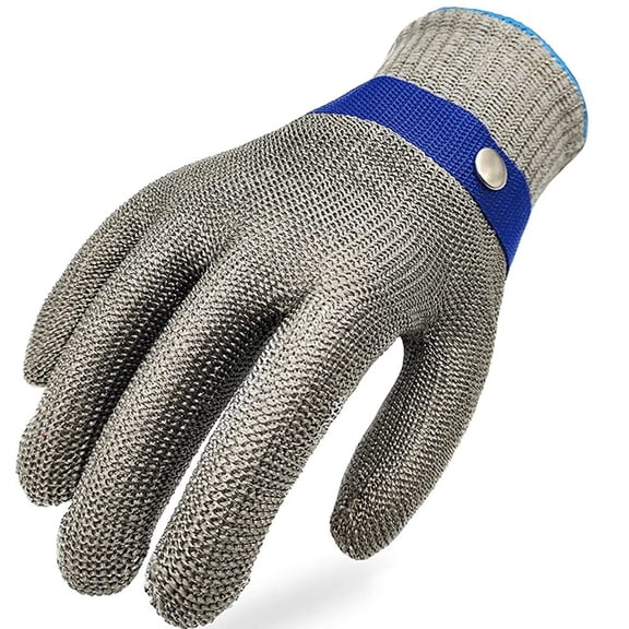 Cut Resistant Glove-Stainless Steel Wire Metal Mesh Butcher Safety Work Glove for Meat Cutting,fishing (Extra-Large)