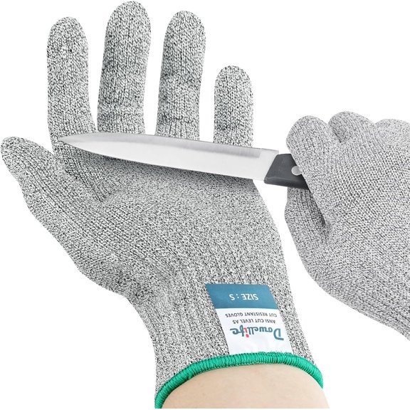 Cut Resistant Gloves A9 Maximum Protection - Food Grade Kitchen & Chef Gloves for Food Prep, Knife Cutting, Mandoline Slicing, Butcher, Oyster Shucking, Fish Handling (Medium)