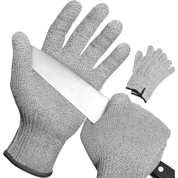 Cut Resistant Gloves, Food Grade Reliable Cutting Glove, Mandoline Gloves for Kitchen Meat Cutting, Oyster Shucking, Fish Fillet Processing, (2 pairs)