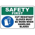 thumbnail image 1 of Cut Resistant Gloves Must Be Worn Sign - 8"x12" Aluminum Tin Warning Sign for Home Outdoor Garden, 1 of 6