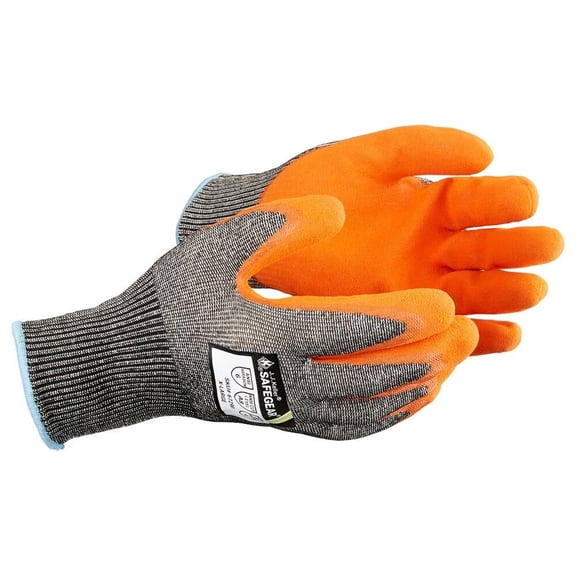 Cut Resistant Level A8 Work Gloves, Nitrile, Touchscreen, Large, SAFEGEAR