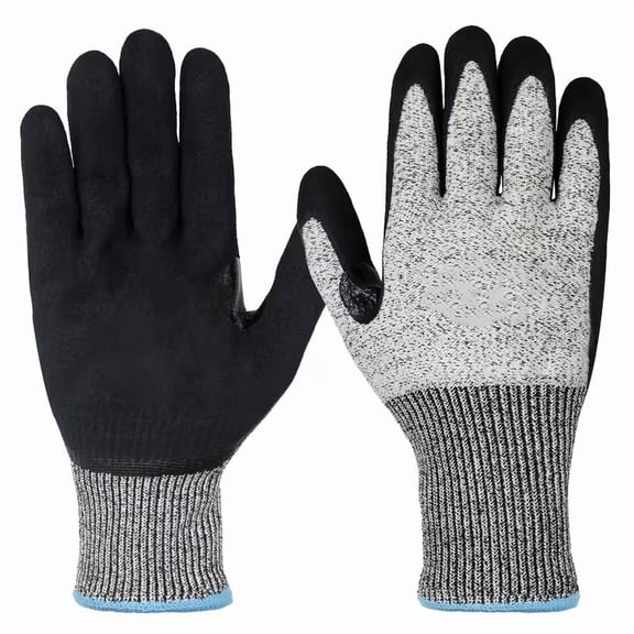 Cut Resistant Nitrile Work Gloves Non Slip Grip Heavy Duty Safety